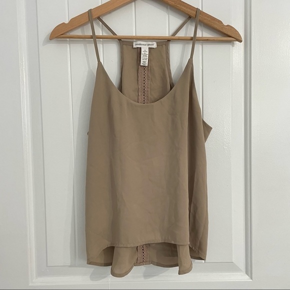 Ambiance Apparel Tan Drapey Tank Top - Picture 1 of 5